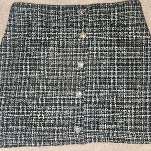 Workshop Republic Clothing Black and White Tweed Mini Skirt